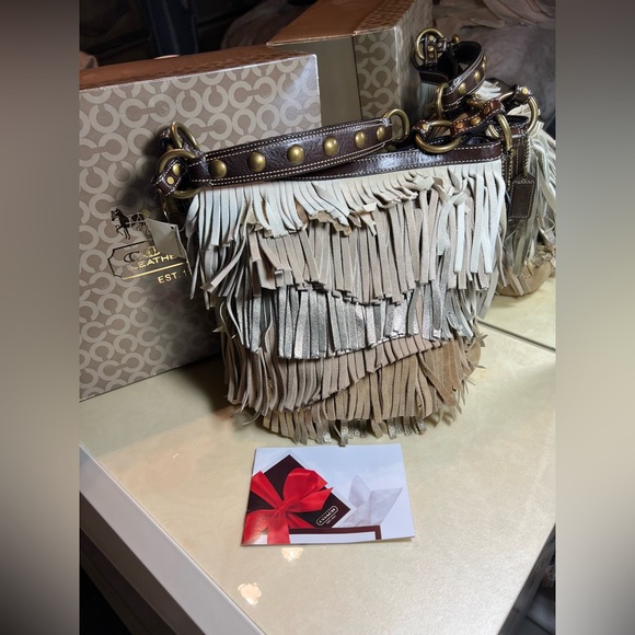 COACH Vintage LIMITED EDITION SUEDE & LEATHER FRINGE DUFFLE 9115 NWT - Picture 6 of 11